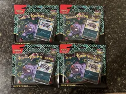 Pokemon TCG Paldean Fates Tech Sticker Collection 3 Pack - Maschiff Promo - Image 1