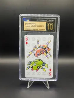 2006 Spinarak & Ariados Pokemon 10th Anniversary Playing Cards Red Deck PRISTINE - Image 1
