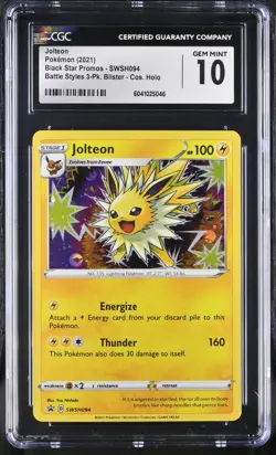 2021 Pokemon Jolteon SWSH094 SWSH: Sword & Shield Promo Cards Holo CGC 10 GM - Image 1