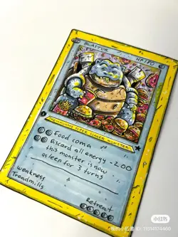 Hand Drawn Pokemon Garbage Monster Card Original Art Blastoise 1/1 - Image 2
