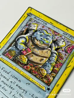 Hand Drawn Pokemon Garbage Monster Card Original Art Blastoise 1/1 - Image 4