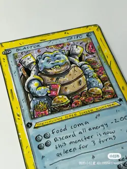Hand Drawn Pokemon Garbage Monster Card Original Art Blastoise 1/1 - Image 5
