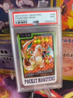 Pokemon Card Charizard Glurak Pocket Monsters Carddass Prism 1997 Japanese PSA 9 - Image 1