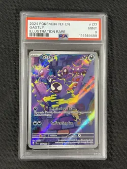 Pokemon Card PSA 9 Gastly Ex Illustration Rare Temporal Forces S&V 2024 #177 - Image 1