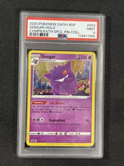 Pokemon Card PSA 9 MINT Gengar Holo Champions Path SWSH 2020 Pin Collection #052 - Image 1