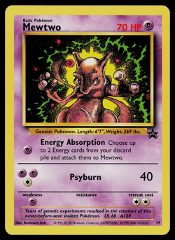 Mewtwo Black Star Promo #14 Vintage Pokemon Card 2000 - Image 1