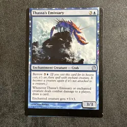 Mtg Misprint Error Oddity Miscut Thassa's Emissary Blue Enchantment Creature - Image 1