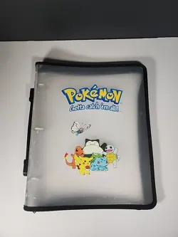 Pokemon Zip Binder Vintage Silver 3-Ring Trading Card Album 1999 Toysite - Image 1