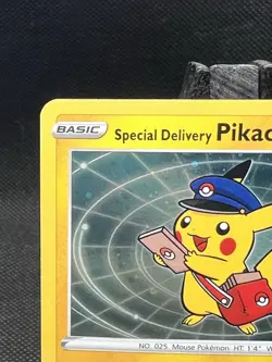 Pokemon Special Delivery Pikachu SWSH074 Pokemon Center Promo - NM w/Swirl - Image 3