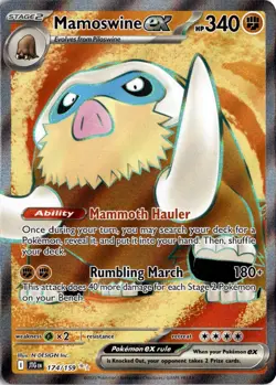 Mamoswine ex 174/159 Pokemon Journey Together Ultra Rare NM - Image 1