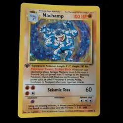 Pokemon TCG Machamp Holo 1st Edition Base Set #8/102 Holo Rare - Image 1