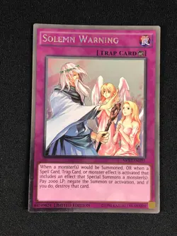 YUGIOH SOLEMN WARRNING NKRT-EN035 PLATINUM - Image 1