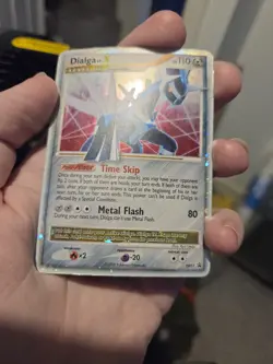 Dialga Lv.X Pokemon Card DP17 Diamond & Pearl Black Star Promo Played conditon - Image 2