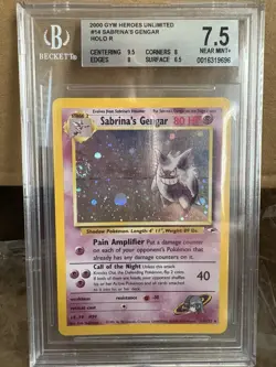 Pokemon TCG Sabrina's Gengar No.094 Gym Challenge Holo Card Beckett 7.5 SWIRL! - Image 1