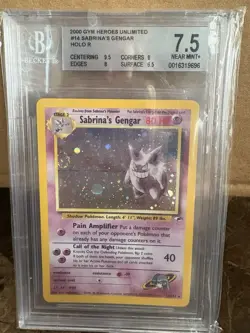 Pokemon TCG Sabrina's Gengar No.094 Gym Challenge Holo Card Beckett 7.5 SWIRL! - Image 3