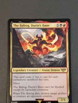 MTG - 1x The Balrog, Durin's Bane - LOTR: Tales of Middle Earth - NM - Magic 195 - Image 4
