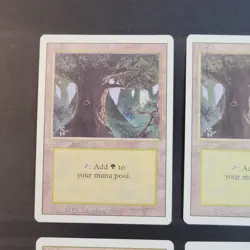 MTG - 4x Revised Edition - Forest C - NM/LP+ - Vintage White Border Land - Magic - Image 3