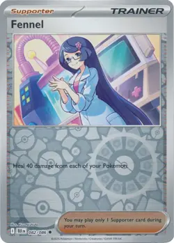 Fennel 082/086 Reverse Holo Black Bolt BLK English Pokemon Card NM - Image 1
