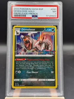 PSA 7 Carte Pokemon HOLO Demolosse SWSH090 Promo Epee Bouclier EB05 Francais - Image 1