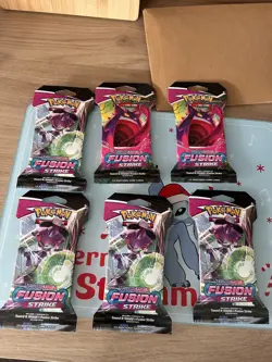 Pokemon TCG Fusion Strike Sleeved Booster Pack - 6 Packs Sealed - Image 1
