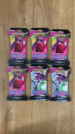 Pokemon TCG Fusion Strike Sleeved Booster Pack - 6 Packs Sealed - Image 1