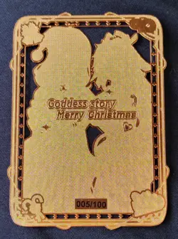 Goddess Story Merry Christmas CP Waifu Rose Gold Die Cut Metal Card #05/100 - Image 2