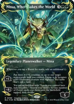MTG English Nissa, Who Shakes the World (Borderless) (Raised Foil) NM Foil - Image 1