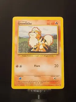 Growlithe 28/102 Base Set Common - LP Condition - 1999 Pokemon Card - Vintage - Image 1