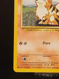 Growlithe 28/102 Base Set Common - LP Condition - 1999 Pokemon Card - Vintage - Image 3