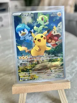 Pokemon TCG Pikachu 027 Sv: Scarlet & Violet Promo Card Holo LP/NM - Image 1