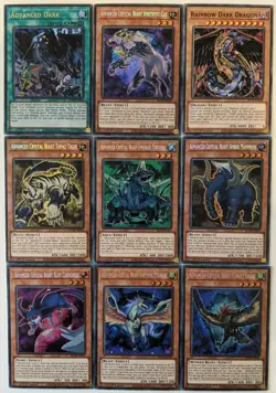 YuGiOh 9 Card Advanced Crystal Beast and Related Card Set/Lot - Image 1