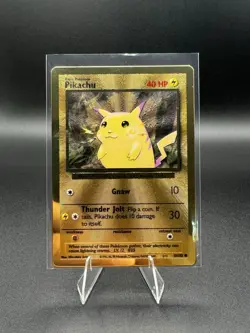 Pokemon Gold Metal Pikachu Card 58/102 Celebrations Series - Image 1