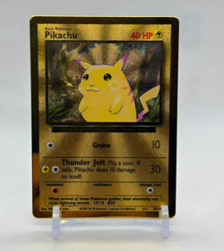 Pokemon Gold Metal Pikachu Card 58/102 Celebrations Series - Image 1