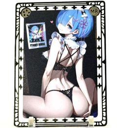 Goddess Story: Re:Zero Rem Non-Serial Metal Anime Waifu CCG Trading Card - Image 1