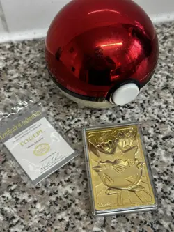 23k Gold Plated Pokemon Card Togepi Promo From Burger King 1999 with cert & ball - Image 1