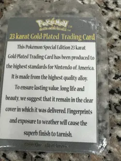 23k Gold Plated Pokemon Card Togepi Promo From Burger King 1999 with cert & ball - Image 3