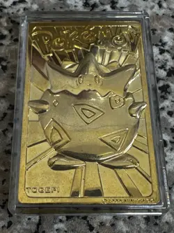 23k Gold Plated Pokemon Card Togepi Promo From Burger King 1999 with cert & ball - Image 4