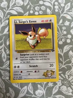 Lt. Surge’s Eevee 51/132 Pokemon Card TCG Gym Challenge Excellent Condition - Image 1