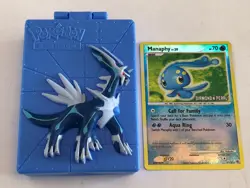 Pokemon 2008 Dialga Deck Holder Box Case Burger King Toy & Manaphy 9/130 Card - Image 1