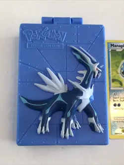 Pokemon 2008 Dialga Deck Holder Box Case Burger King Toy & Manaphy 9/130 Card - Image 2