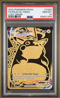 Pokemon Pikachu TCG VMAX Lost Origin Holo Ultra Rare Card TG29/TG30 PSA 10 - Image 1
