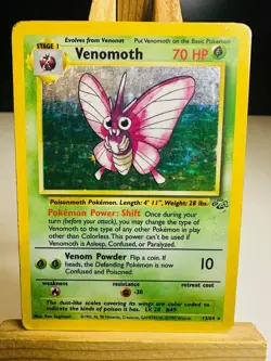 Venomoth 13/64 [HP/Damaged] [Jungle] (1999) Rare Holo - Pokemon Card - Image 1