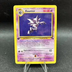 Haunter 1st Edition Pokemon Card Fossil Rare 21/62 - Image 1