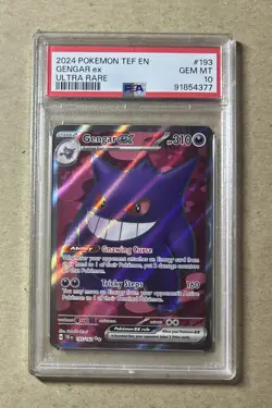 2024 Pokemon Temporal Forces Gengar EX Ultra Rare Holo Card #193 PSA 10 - Image 1