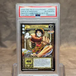 One Piece Shonen Jump Pirate's Ambition Luffy 2005 Trading Card PSA Autograph - Image 1