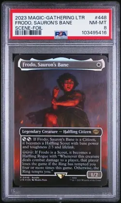 2023 Magic The Gathering LOTR Frodo, Sauron's Bane Scene Foil PSA 8 #448 MTG - Image 2