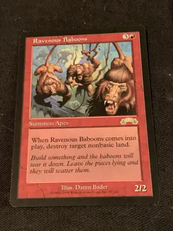 1x Ravenous Baboons NM-Mint, English Exodus MTG Magic - Image 1