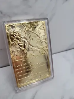 23K Gold Plated CHARIZARD Trading Card 1999 Burger King Pokemon Ball Blue - Image 4