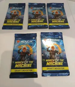 (5) Magic The Gathering March of the Machine Draft Booster Pack - Image 1