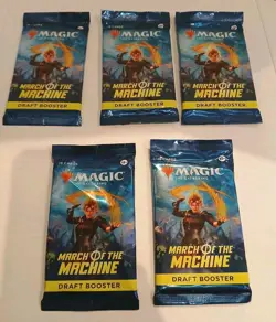 (5) Magic The Gathering March of the Machine Draft Booster Pack - Image 2